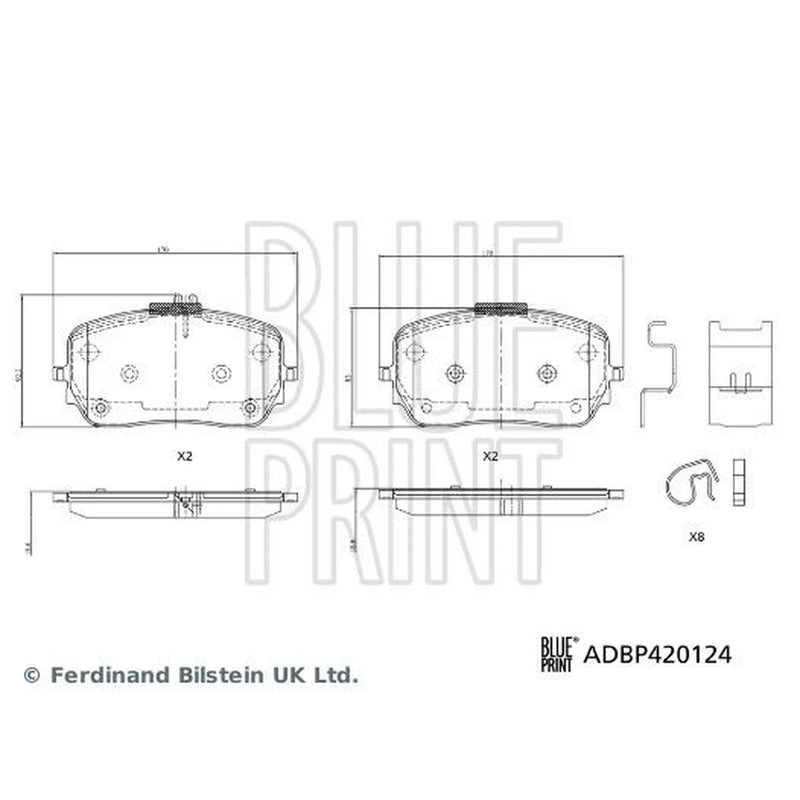Blue Print Front Brake Pad Set ADBP420124