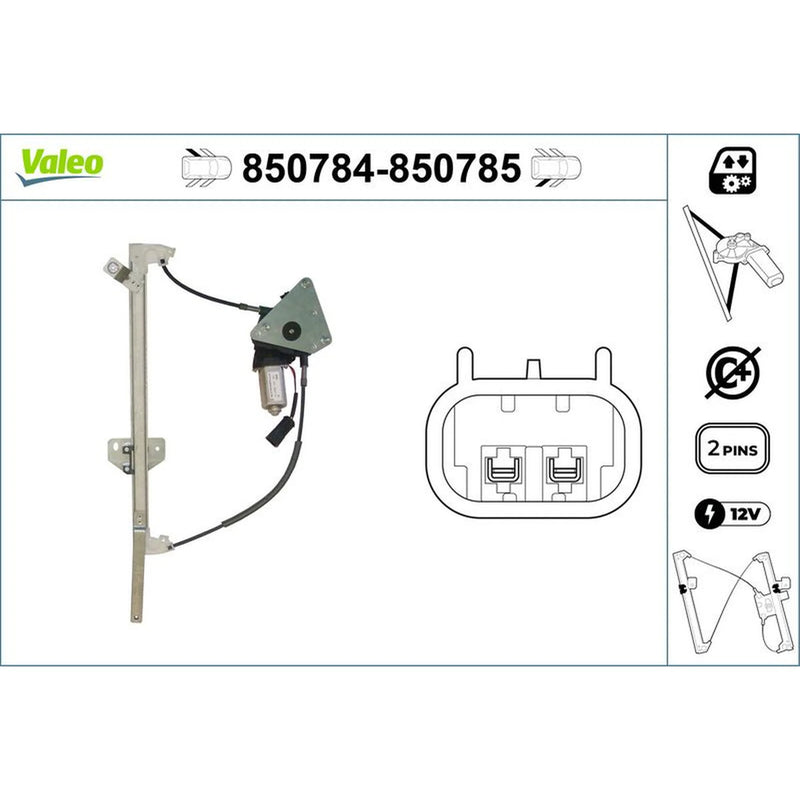 Valeo Electric Window Regulator Lifter Right Rear 850785