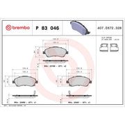 Brembo 4 x Front Brake Pad Set fits Toyota Avensis 2003-2008 1.6 1.8 2.0 2.2 2.4