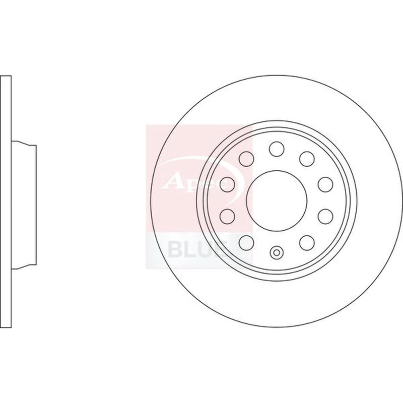 Apec 2 x Solid Rear Brake Discs SDK7136-x2