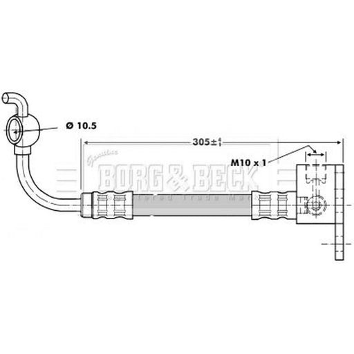 Borg & Beck Brake Hydraulic Hose Line Rear Right BBH6809