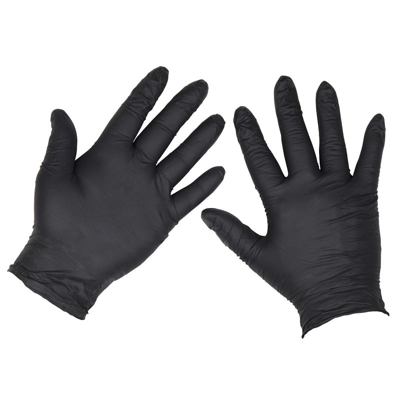 Sealey Extra Thick Powder-Free Disposable Nitrile Gloves, Large - Pack of 100 Sealey - Dynamic Drive