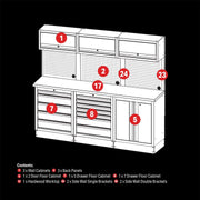 Draper BUNKER Modular Storage Combo with Hardwood Worktop (14 Piece) 04411 Draper - Dynamic Drive