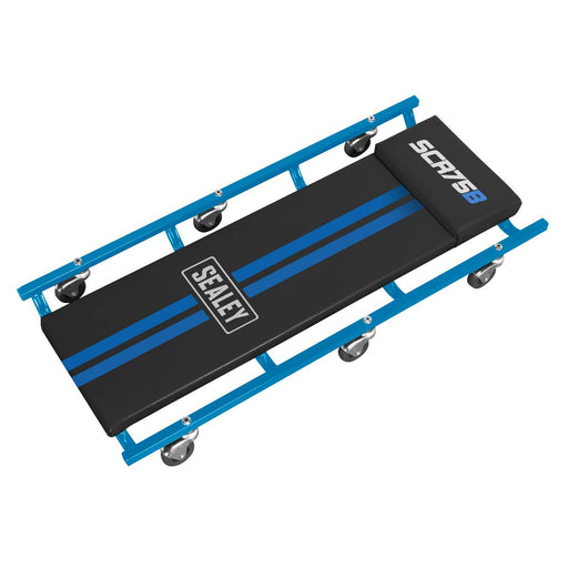 Sealey 36" Deluxe American-Style Creeper with Steel Frame & 6 Wheels Blue Sealey - Dynamic Drive