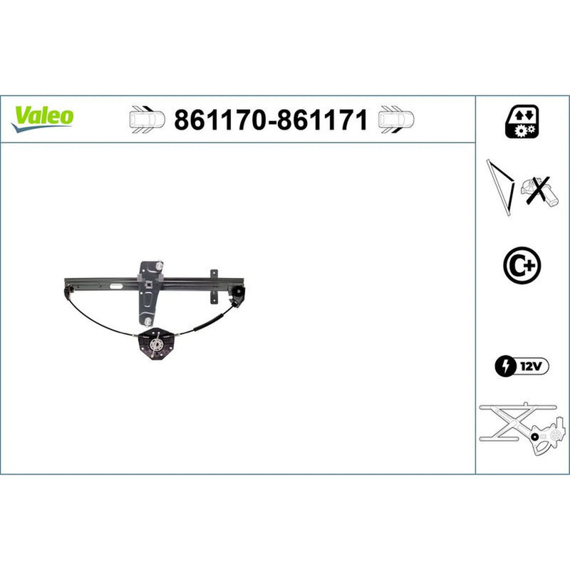 Valeo Electric Window Regulator Lifter Right Front 861171