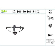 Valeo Electric Window Regulator Lifter Left Front 861170