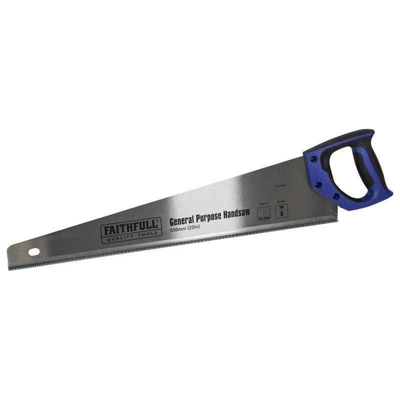 Faithfull General-Purpose Hardpoint Handsaw 550mm (22in) 8 TPI Faithfull - NN4 Online