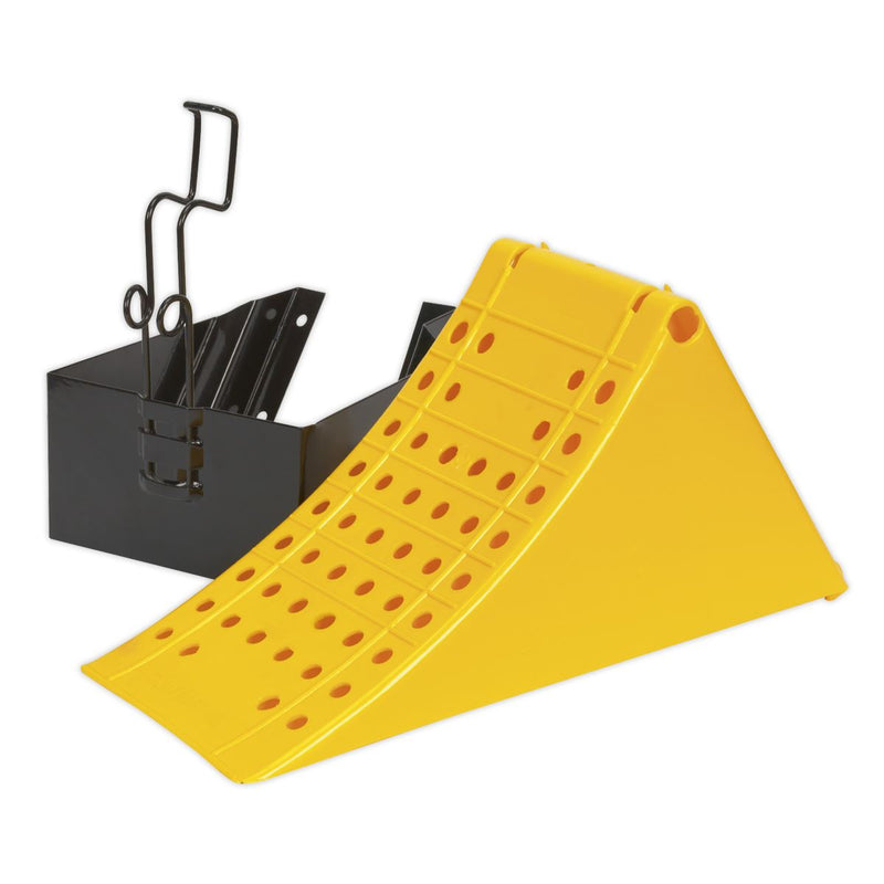 Sealey Wheel Chock with Bracket Commercial CV127 Sealey - Dynamic Drive