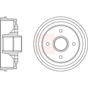 Apec Brake Drum Assembly Rear fits Dacia Logan 2006-2012 1.2 1.4 1.6