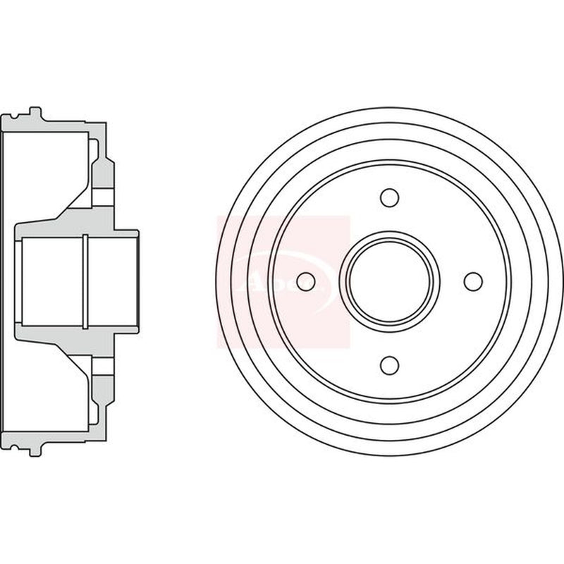 Apec Brake Drum Assembly Rear fits Dacia Logan 2006-2012 1.2 1.4 1.6