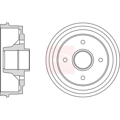 Apec Brake Drum Assembly Rear fits Dacia Logan 2006-2012 1.2 1.4 1.6