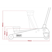 Sealey Trolley Jack 1.5 Tonne Short Chassis 1015CX Sealey - Dynamic Drive
