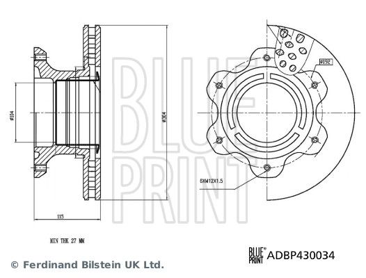 Blue Print ADBP430034 Brake Disc