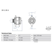 Bosch Car Alternator 12V