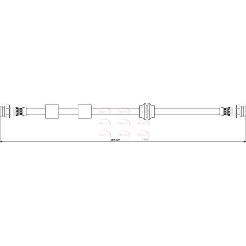 Apec Brake Hydraulic Hose Line Rear fits Opel Adam 2012-2019 1.0 1.2 1.4