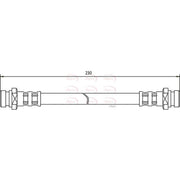 Apec Brake Hydraulic Hose Line Rear fits Mitsubishi Carisma 1995-2006