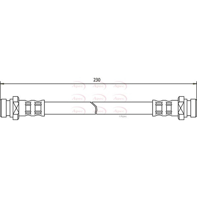 Apec Brake Hydraulic Hose Line Rear fits Mitsubishi Carisma 1995-2006