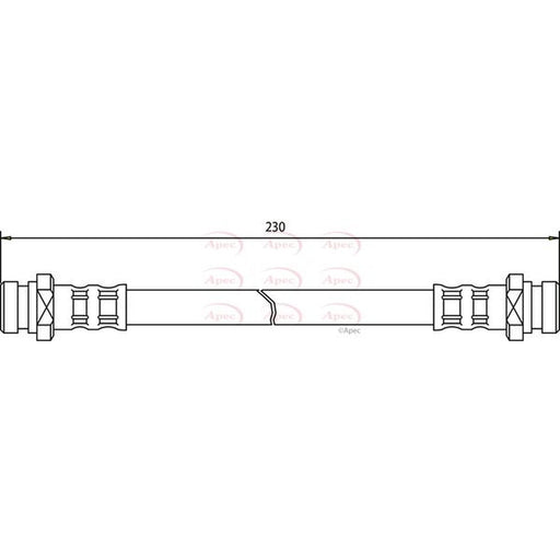 Apec Brake Hydraulic Hose Line Rear fits Mitsubishi Carisma 1995-2006