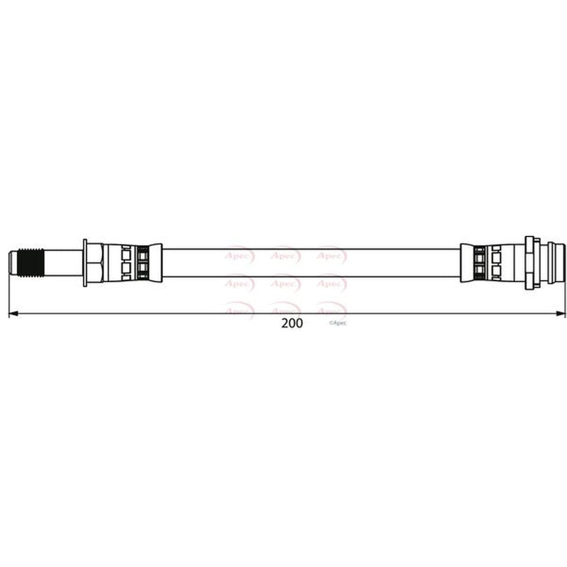 Apec Brake Hydraulic Hose Line Rear fits Ford Galaxy 2006-2015 2.0