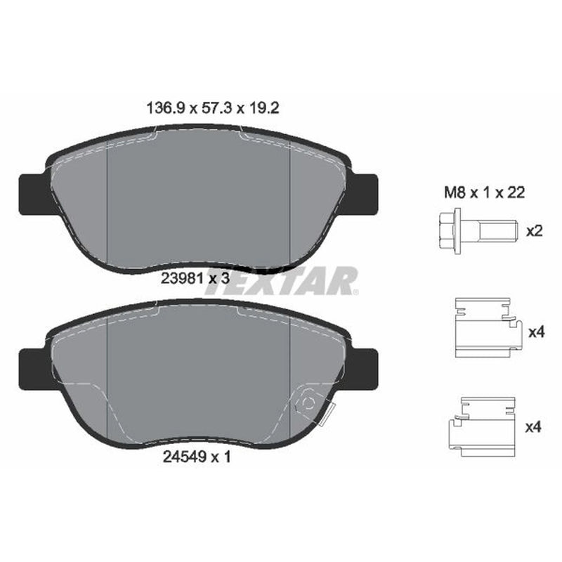 Textar Front Brake Pad Set 2398101