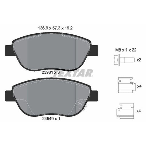 Textar Front Brake Pad Set 2398101