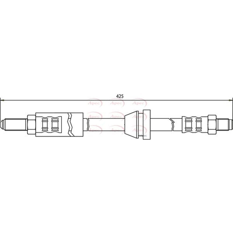 Apec Brake Hydraulic Hose Line Front fits Ford Fiesta 1983-1989