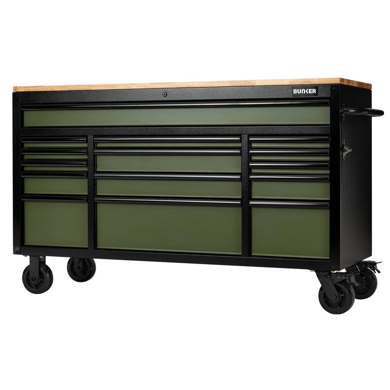 Draper 61" 15 DRAWER TROLLEY GREEN - B100-61GR - image 1