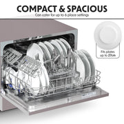 Baridi Tabletop Dishwasher 6 Place Settings 6.5L Capacity - Silver DH84 Baridi - Dynamic Drive