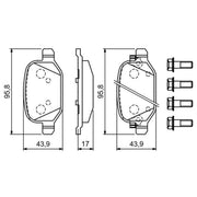 Bosch Front & Rear Pads fits Fiat 500L 2012-2018 0.9 1.3 1.4 1.6