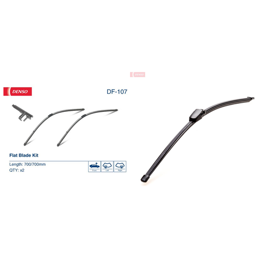 Denso Front & Rear Wiper Blade Set fits VW Touran 2003-2010 1.4 1.6 1.9 2.0