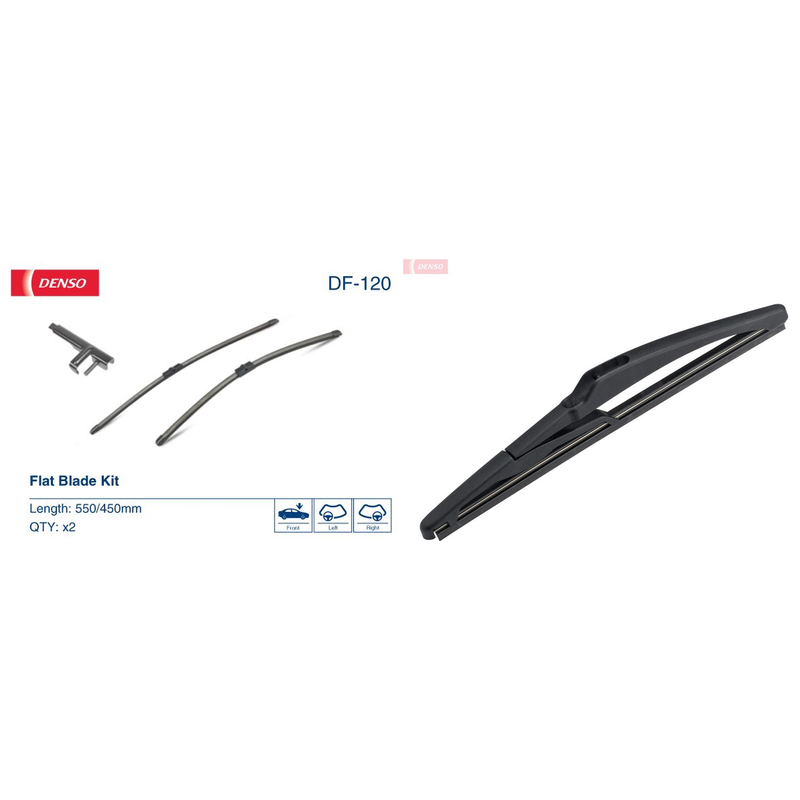 Denso Front & Rear Wiper Blade Set fits Opel Astra H Gtc 2005-2010