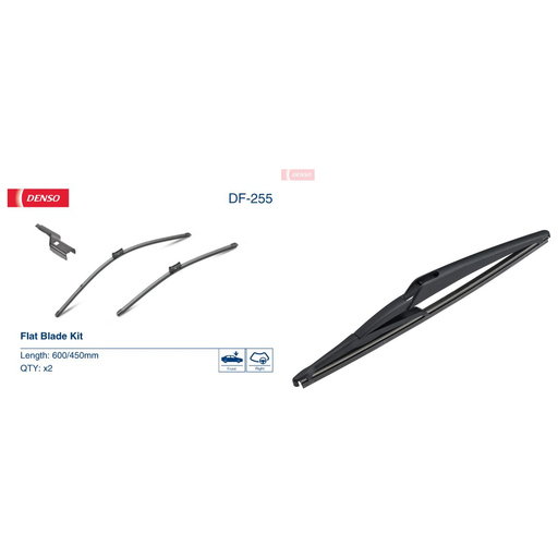 Denso Front & Rear Wiper Blade Set fits Peugeot 308 Sw II 2014-2021