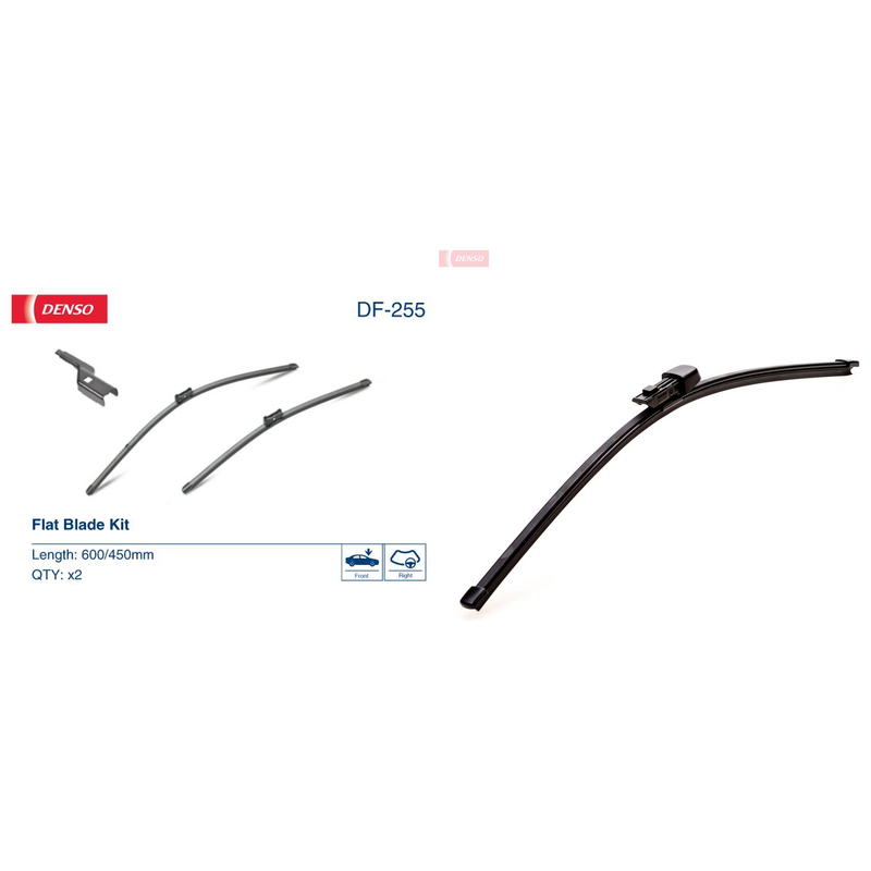 Denso Front & Rear Wiper Blade Set fits Skoda Superb II 2008-2015