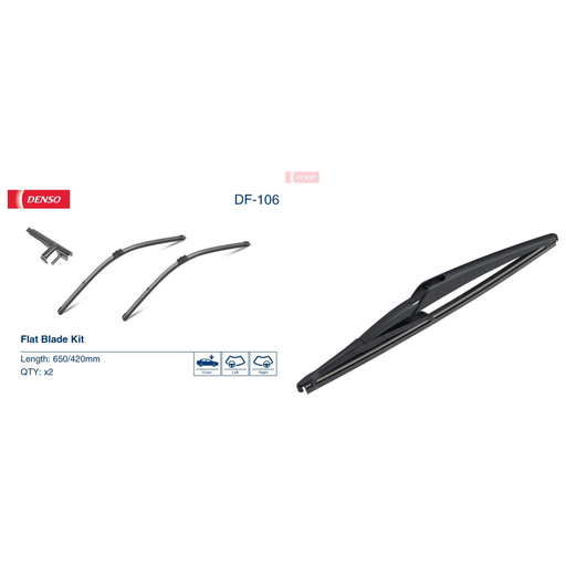 Denso Front & Rear Wiper Blade Set fits Ford Focus II Station 2004-2012