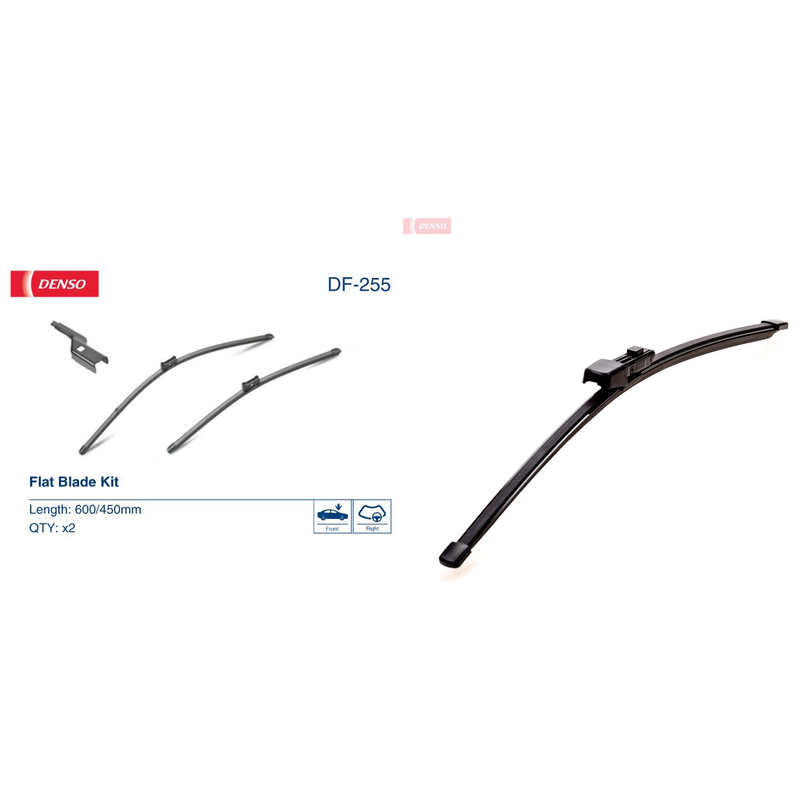 Denso Front & Rear Wiper Blade Set fits VW Touran 2010-2015 1.2 1.4 1.6 2.0
