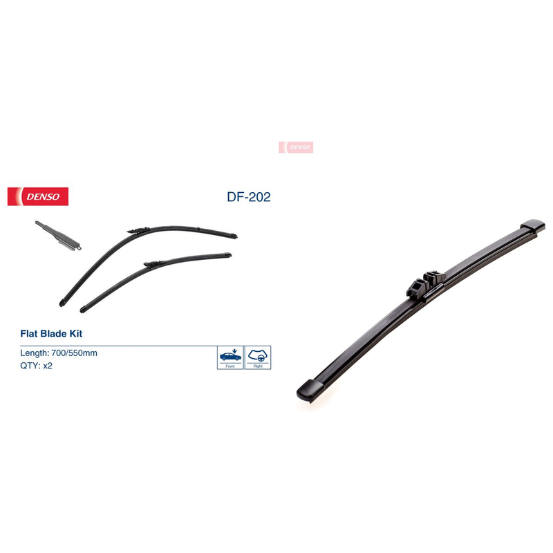 Denso Front & Rear Wiper Blade Set fits Citroën C5 III Break 2008-2017