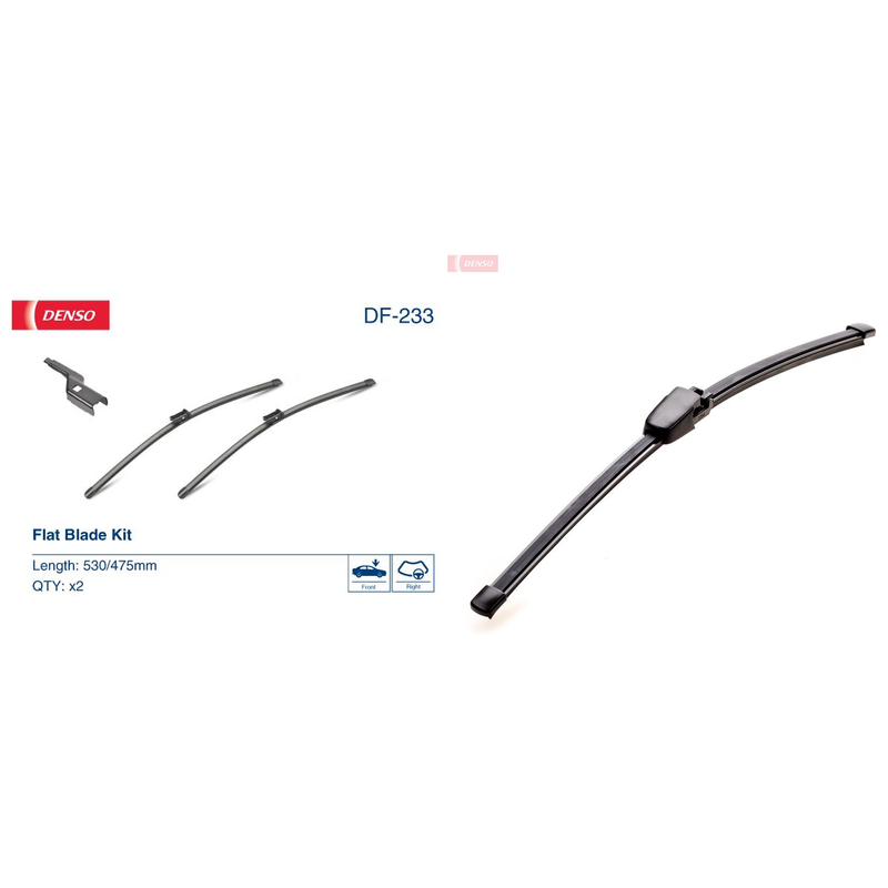 Denso Front & Rear Wiper Blade Set fits VW Polo IV 2001-2009 1.2 1.4 1.6 1.8 1.9