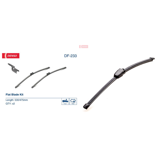 Denso Front & Rear Wiper Blade Set fits VW Polo IV 2001-2009 1.2 1.4 1.6 1.8 1.9