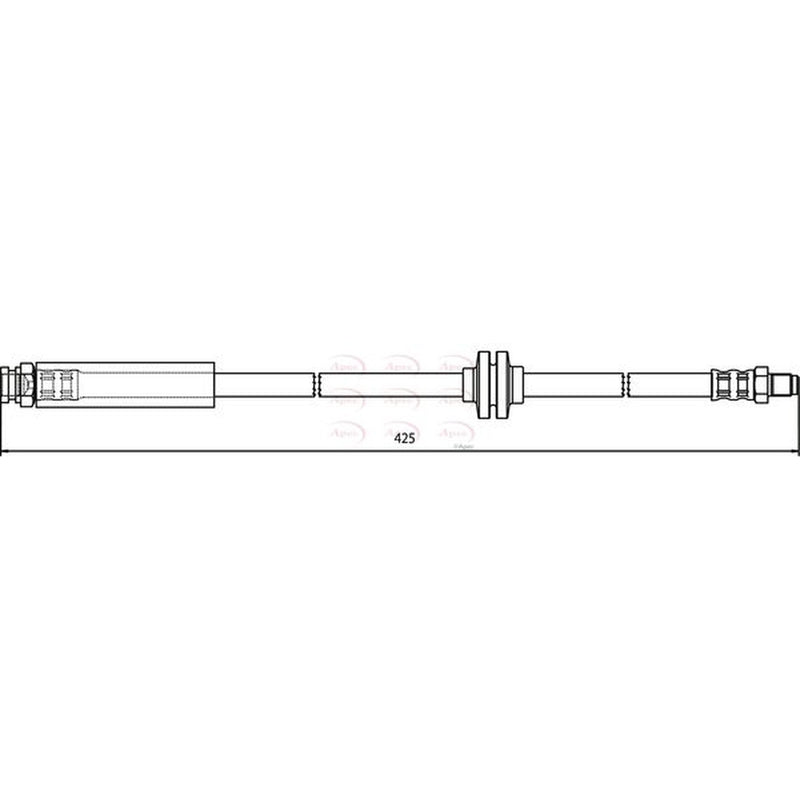 Apec Brake Hydraulic Hose Line Front fits Abarth Grande Punto 2007-2010 1.4