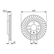 Bosch 2 x Vented Brake Discs