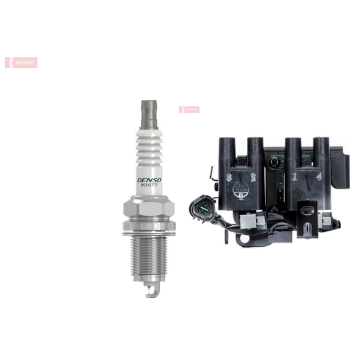 Denso Ignition Service Kit (1 Spark Plugs + Ignition Coil) fits Kia Picanto I