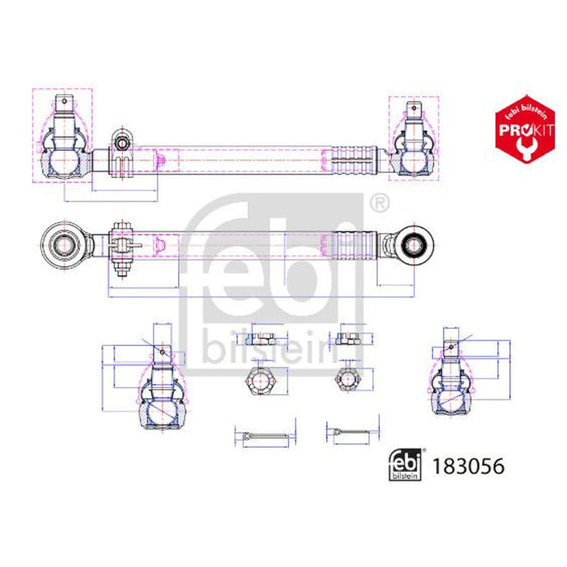 Febi Centre Rod Assembly Front 183056