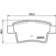 DON Rear Brake Pad Set fits Citroën C4 Grand Picasso I 2006-2013 1.6 1.8 2.0