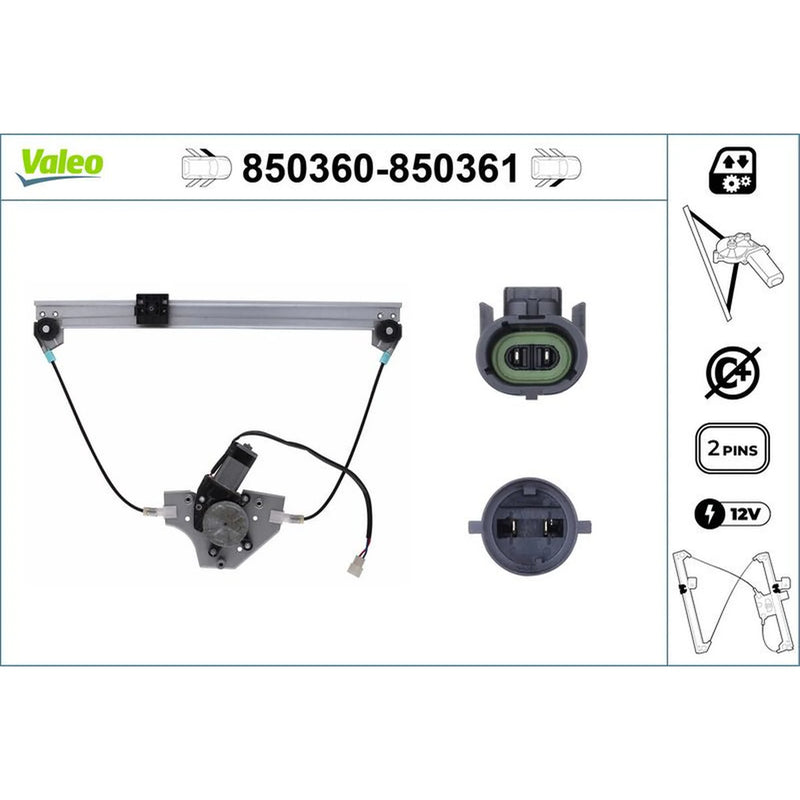 Valeo Electric Window Regulator Lifter Right Front 850361