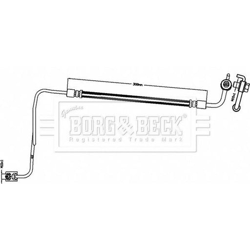 Borg & Beck Brake Hydraulic Hose Line outer BBH8494