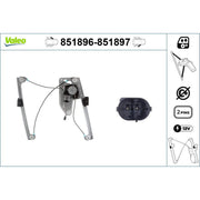 Valeo Electric Window Regulator Lifter Left Front 851896