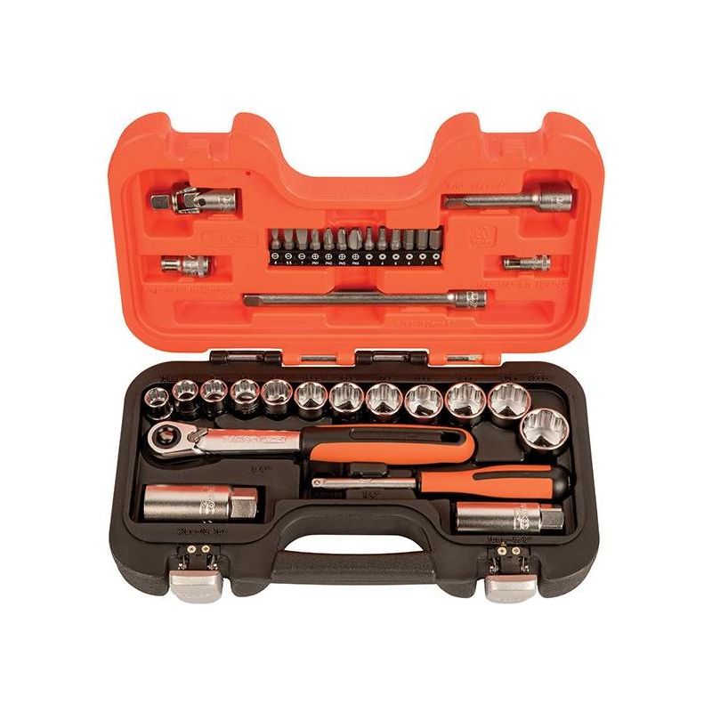 Bahco SL34 3/8in Drive Socket & Mech Set, 34 Piece Bahco - Town Tools