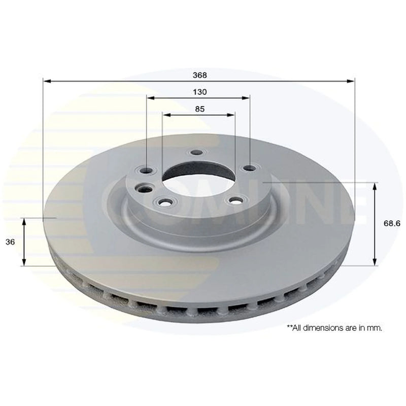 Comline 2 x Vented Front Brake Discs ADC2617V-x2