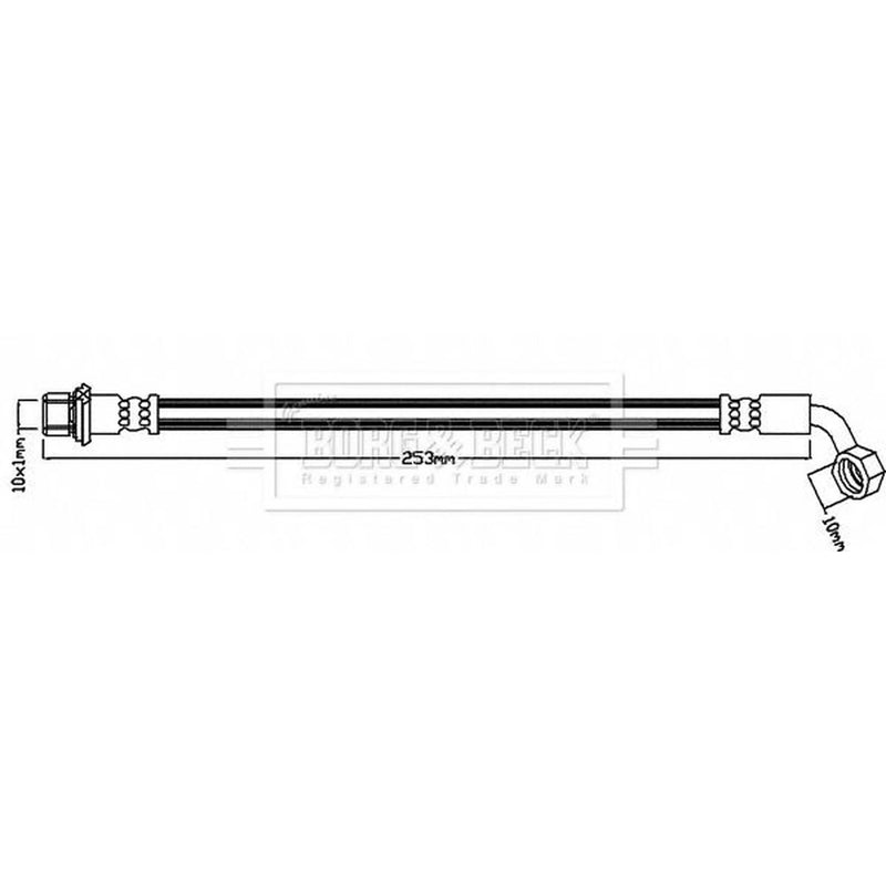 Borg & Beck Brake Hydraulic Hose Line outer BBH8605