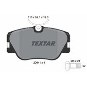 Textar Front Brake Pad Set 2094102